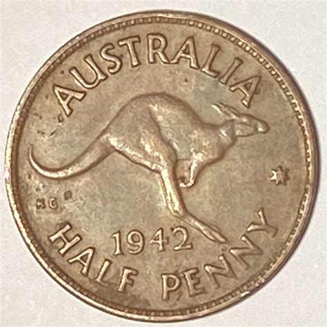 1942 half penny worth|1942 half penny australia value.